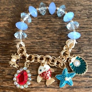Stretch sea life charm bracelet